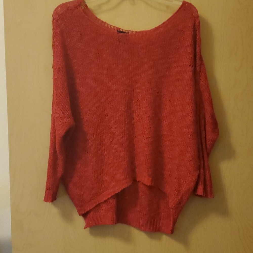 Pink oversized loose knit sweater